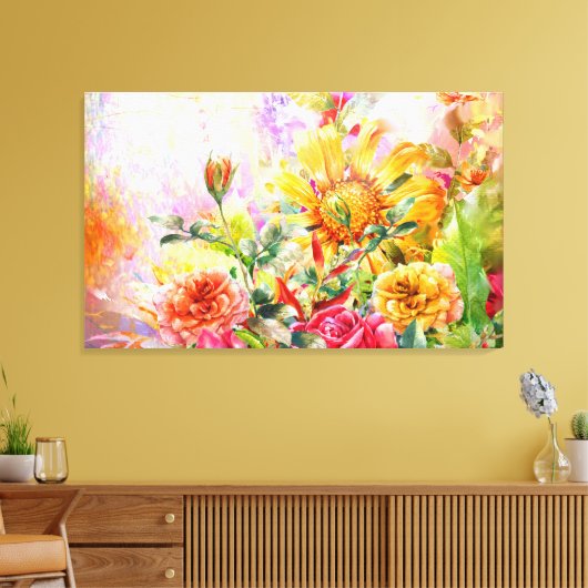 Floral Blossom Bloom Wall Art Canvas Afdruk (Insitu (Woonkamer))