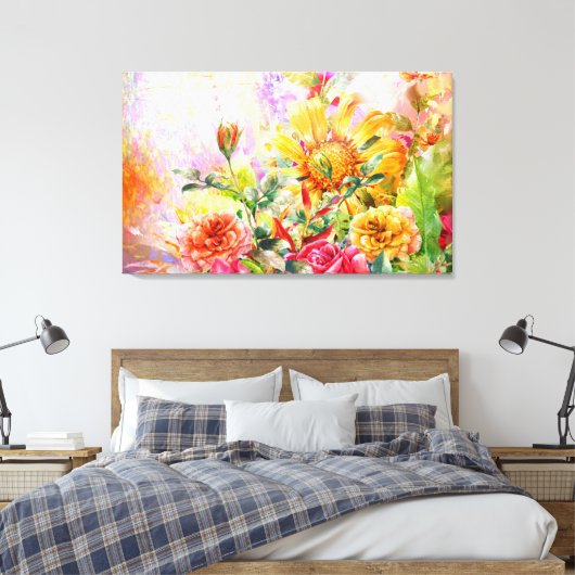 Floral Blossom Bloom Wall Art Canvas Afdruk (Insitu (Slaapkamer))