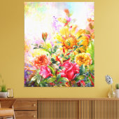 Floral Blossom Bloom Wall Art Canvas Afdruk (Insitu (Woonkamer))