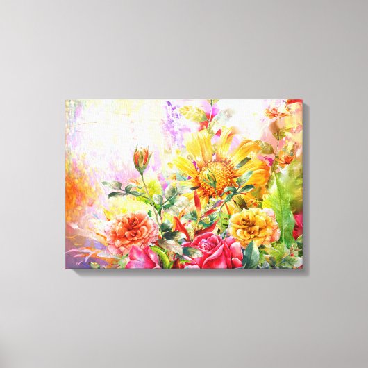 Floral Blossom Bloom Wall Art Canvas Afdruk (Voorkant)