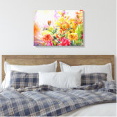 Floral Blossom Bloom Wall Art Canvas Afdruk (Insitu (Slaapkamer))