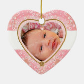 Floral Blossom Heart Name and Photo Keramisch Ornament (Achterkant)