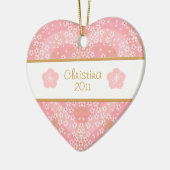 Floral Blossom Heart Name and Photo Keramisch Ornament (Links)