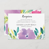 Floral Blossom Reception Kaart (Voorkant / Achterkant)