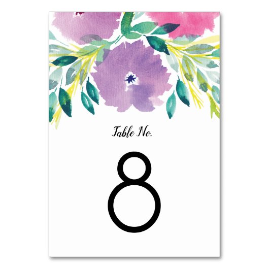 Floral Blossom Table Number Kaart (Voorkant)