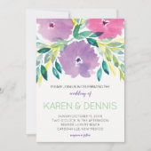 Floral Blossom Wedding Invitation Kaart (Voorkant)