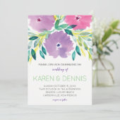 Floral Blossom Wedding Invitation Kaart (Staand voorkant)