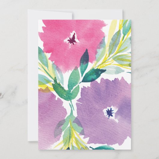 Floral Blossom Wedding Invitation Kaart (Achterkant)