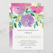 Floral Blossom Wedding Invitation Kaart (Voorkant / Achterkant)
