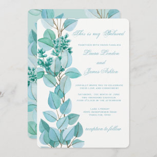 Floral Blossom Wedding Invitation Kaart