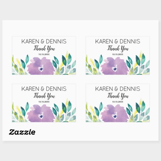 Floral Blossom Wedding Rechthoekige Sticker (Vel)