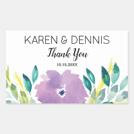 Floral Blossom Wedding Rechthoekige Sticker (Voorkant)