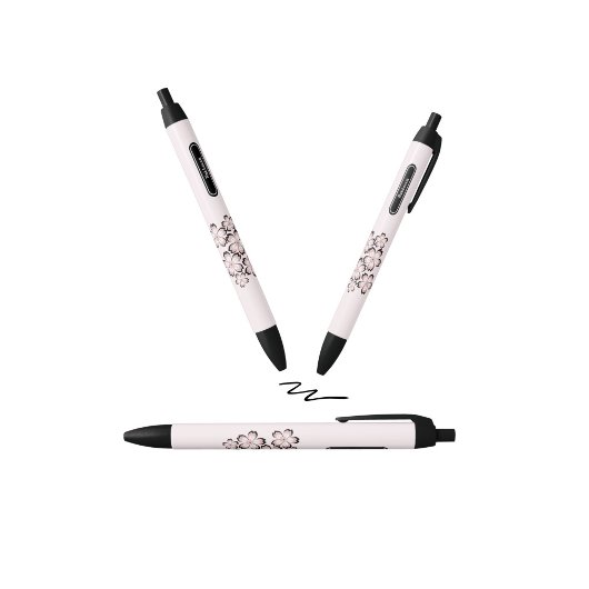 Floral blossom zwarte inkt pen