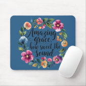 Floral Blue Amazing Grace Muismat (Met muis)