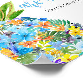 Floral Blue Ananas Baby shower Baby's zijn zoet Poster (Hoek)