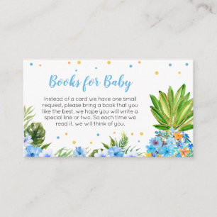 Floral Blue Ananas Baby shower Boeken voor Baby Informatiekaartje
