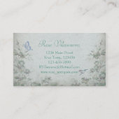  Floral Blue Antiek shop Visitekaartje (Achterkant)