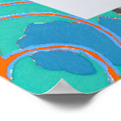 Floral Blue Art Deco  Vrijgezellenfeest Welkom Poster (Hoek)