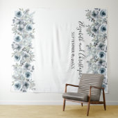 Floral Blue Backdrop Foto Prop Wedding Shower Wandkleed (In Situ (horizontaal))
