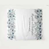 Floral Blue Backdrop Foto Prop Wedding Shower Wandkleed (Voorkant (horizontaal))