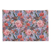 Floral Blue Background Rozen Hyacinth Wild Flowers Kussensloop (Achterkant-Rechts)