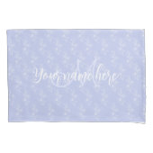 Floral Blue Bedroom Monogram van de lavendel Kussensloop (Voorkant)