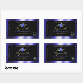 Floral Blue Black Product Label Glitter Stars Logo (Vel)