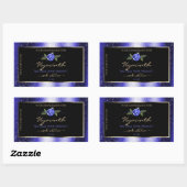 Floral Blue Black Product Labels Glittered Stars (Vel)