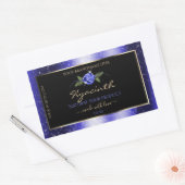 Floral Blue Black Product Labels Glittered Stars (Envelop)