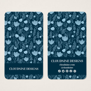 Floral Blue Blauwgroen Oorbel Sieraden Display Kaa Visitekaartje