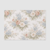 Floral Blue Blush Garden Bouquet Pattern Tissuepapier (Voorkant)