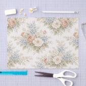 Floral Blue Blush Garden Bouquet Pattern Tissuepapier (Craft)