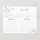 Floral Blue Botanical Vrijgezellenfeest Recept Kaa (Voorkant)