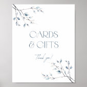 Floral Blue Botanische Kaarten en geschenken Poste Poster (Voorkant)