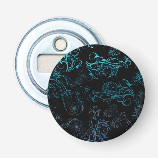 Floral Blue Bottle Opener (Voorkant)