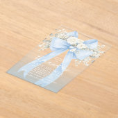 Floral Blue Bow Baby Boy Shower Acryl Uitnodigingen (Laagn)