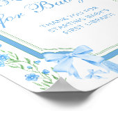 Floral Blue Bow Boeken voor Baby Poster (Hoek)
