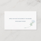 Floral Blue Boy Baby shower Diaper Raffle Enclosur Informatiekaartje (Achterkant)