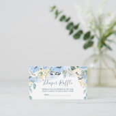 Floral Blue Boy Baby shower Diaper Raffle Enclosur Informatiekaartje (Staand voorkant)