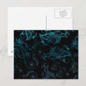 Floral Blue Briefkaart (Voorkant / Achterkant)