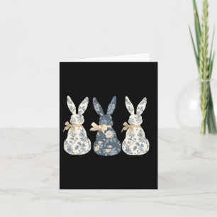 Floral Blue Bunny Schattige Happy Easter Day Coque Kaart