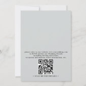 Floral Blue Burgundy White Ivory QR Code Wedding Kaart (Achterkant)