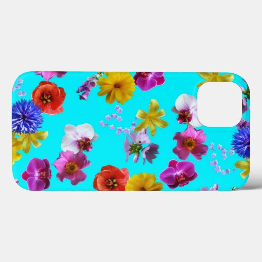 Floral Blue Case (Achterkant (horizontaal))