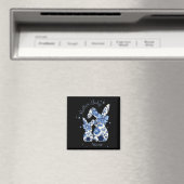 Floral Blue Coquette Bow Bunny Pasen Moeder Door Magneet (Insitu (Vaatwasser))