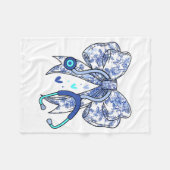 Floral Blue Coquette Bow Nurse Stethoscope Medical Fleece Deken (Voorkant (Horizontaal))