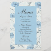Floral Blue Country Garden Elegant Wedding Menu (Voorkant)