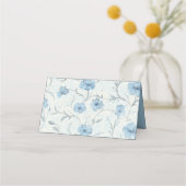 Floral Blue Country Garden Elegante bruiloft escor Plaatskaartje (Achterkant)
