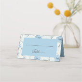 Floral Blue Country Garden Elegante bruiloft escor Plaatskaartje (Voorkant)