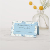Floral Blue Country Garden Elegante bruiloft Plaatskaartje (Voorkant)