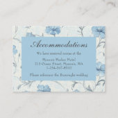 Floral Blue Country Garden Huwelijksaccommodatie Informatiekaartje (Voorkant)